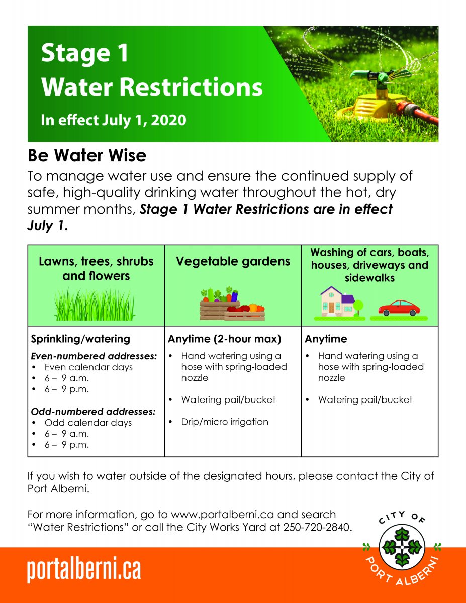 Water Restrictions City of Port Alberni